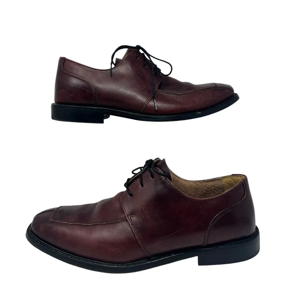 Florsheim Ashlin‎ Mens Burgundy Leather Oxford Shoes 8.5D Lace Up Dress Shoe
